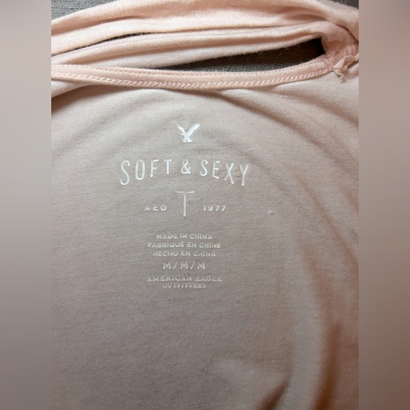 American Eagle Outfitters ‘Soft and Sexy’ baby doll top. Light pink, sz Med - Picture 4 of 4